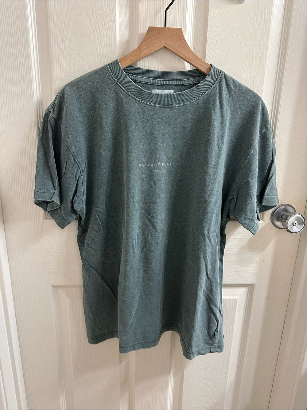 Salvage Public Men's Short Sleeve Tee in Slate Green